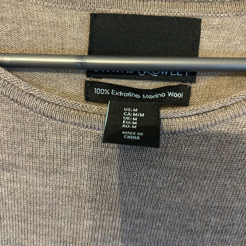 Cynthia Rowley Taupe Long Wool Sleeve Dress - Picture 5 of 6